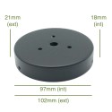 Black balloon holder 97mm x 18mm with screws
