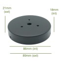 Black 86mm x 18mm balloon holder with screws