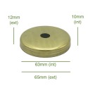 Brass globe holder cap 63mm diameter x 10mm