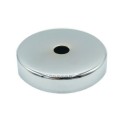 Bright chrome metal cap 40mm diameter x 4mm straight