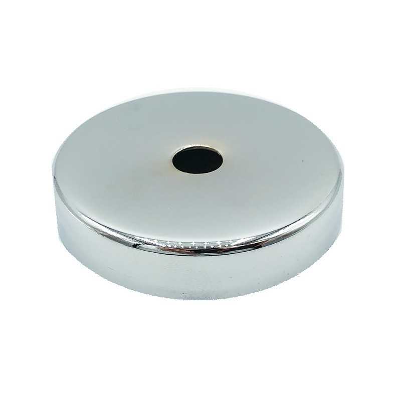 Bright chrome metal cap 40mm diameter x 4mm straight