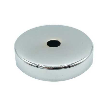 Bright chrome metal cap 40mm diameter x 4mm straight