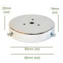 Chrome balloon holder 85mm x 18mm with screws