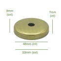 Brass globe holder cap 48mm diameter x 7mm