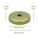 Brass globe holder cap 56mm diameter x 13mm