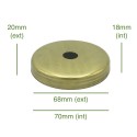 Brass globe holder cap 68mm diameter x 18mm