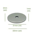 Raw iron globe holder cap 31mm diameter x 1mm