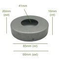 Iron lamp holder 85mm x 16mm with E27 screws