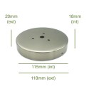 Brushed steel balloon holder 115mm x 18mm with screws