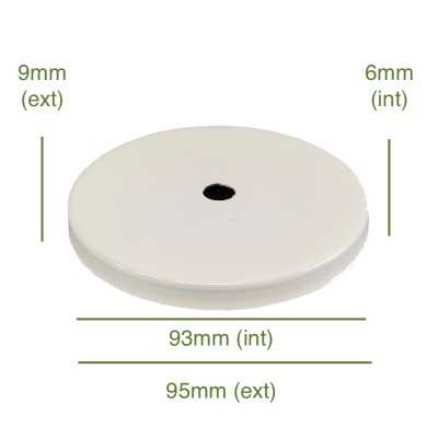 White balloon cover cap 93mm diameter x 6mm