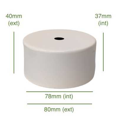 White balloon cover cap 78mm diameter x 37mm