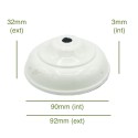 Decorated white globe cover, 90mm in diameter x 3mm