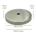Brushed steel globe holder cap 99mm diameter x 6mm