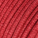 Decorative textile cable by the meter, approved, made of strawberry-colored jute.