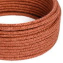 Decorative textile cable by the meter, approved, jute clay.