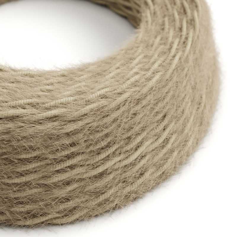 Braided decorative textile cable sold by the meter, approved with jute feather.