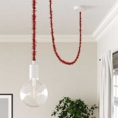 Braided decorative textile cable sold by the meter, approved, in red.