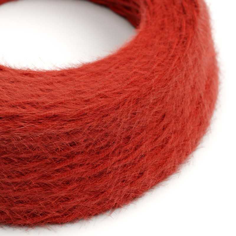 Braided decorative textile cable sold by the meter, approved, in red.