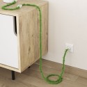 Braided decorative textile cable sold by the meter, approved, in green color.