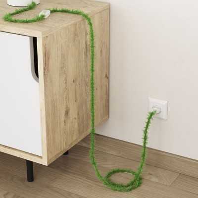 Braided decorative textile cable sold by the meter, approved, in green color.