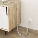 Braided decorative textile cable approved in white feather