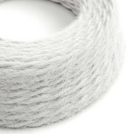 Braided decorative textile cable approved in white feather