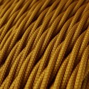 Braided textile decorative cable with a gold finish