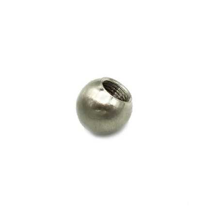 End cap sphere in matte steel, 18mm in diameter