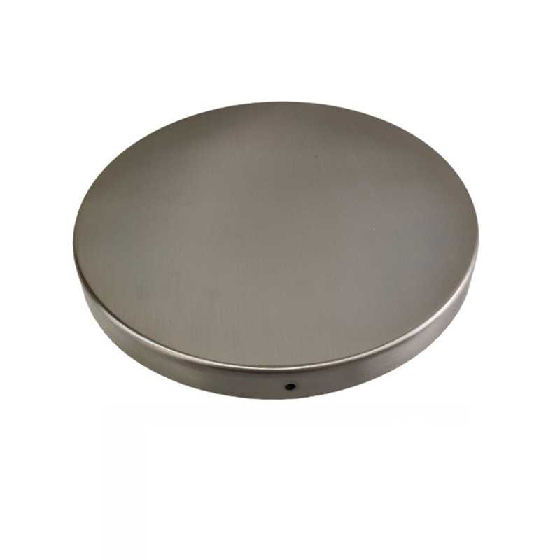 Brushed steel metal support, 250mm diameter without holes