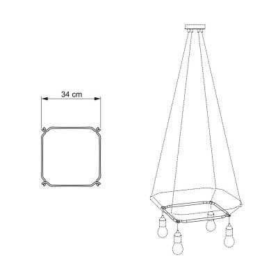 Square frame for creating pendant lights