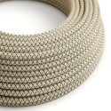 Decorative textile cable by the meter approved in anthracite linen