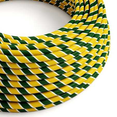 Decorative textile cable by the meter, approved, in tropical color.