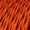 Braided decorative textile cable sold by the meter, approved in orange color.
