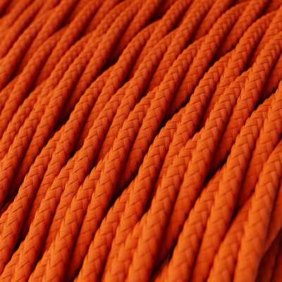 Braided decorative textile cable sold by the meter, approved in orange color.