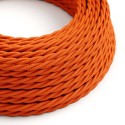 Braided decorative textile cable sold by the meter, approved in orange color.