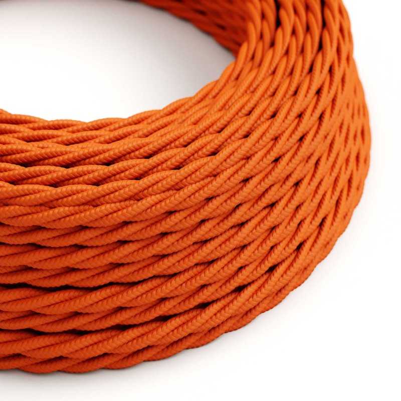 Braided decorative textile cable sold by the meter, approved in orange color.