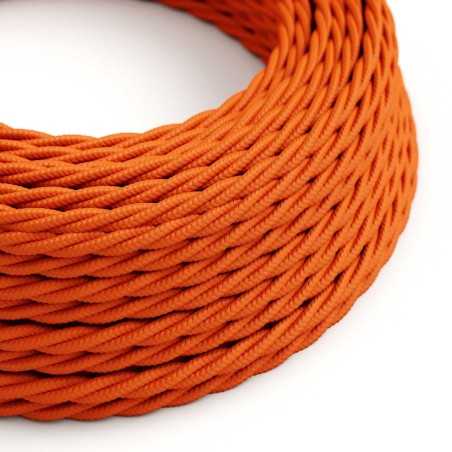 Braided decorative textile cable sold by the meter, approved in orange color.
