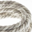 Decorative twisted rope made of linen, sack type, 16mm thickness