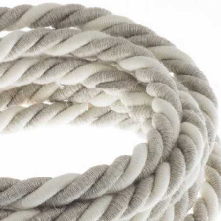 Decorative twisted rope made of linen, sack type, 16mm thickness