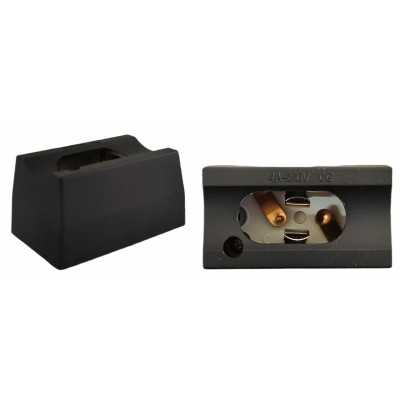 Lamp holder for a linestra bulb with 2 sockets.