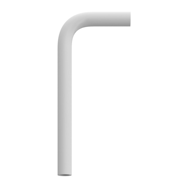 Arm type elbow with M10 internal thread on both sides, white