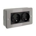 French double socket base for flexible tube