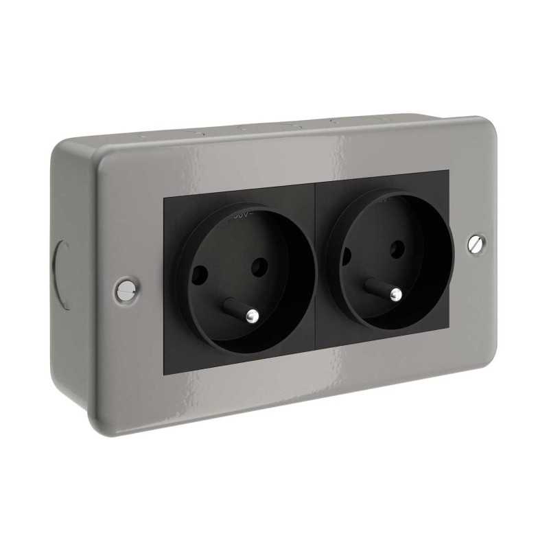 French double socket base for flexible tube