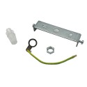 Metal support kit, matte steel, 100mm diameter and 5 outlets.