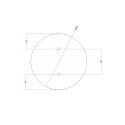 Ceiling support 200mm with 2 holes and 4 side holes.