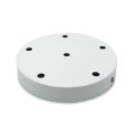 Metallic ceiling rose with 6 outlets, 100mm each, white.