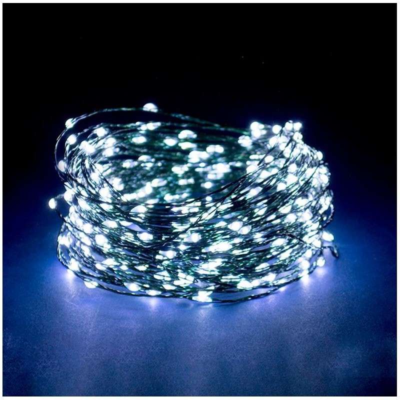 180 LED battery-operated strip light, 18 meters long, cold white light, programmable.