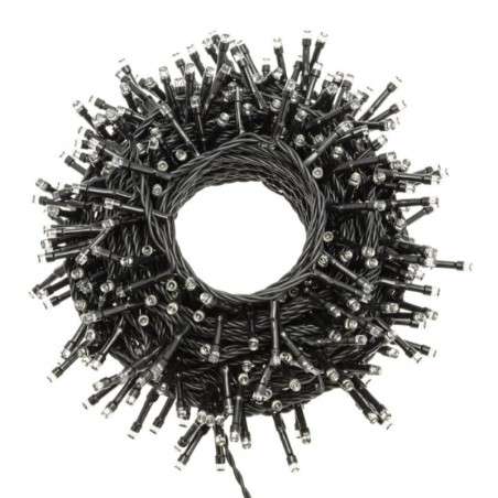 100 LED cool white linkable lights 7.5 meters programmable with black exterior