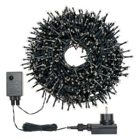 1000 warm white LEDs 20 meters programmable black outdoor cable