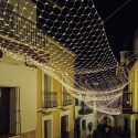 Red 200 LEDs warm white light white cable for outdoor use 200x100